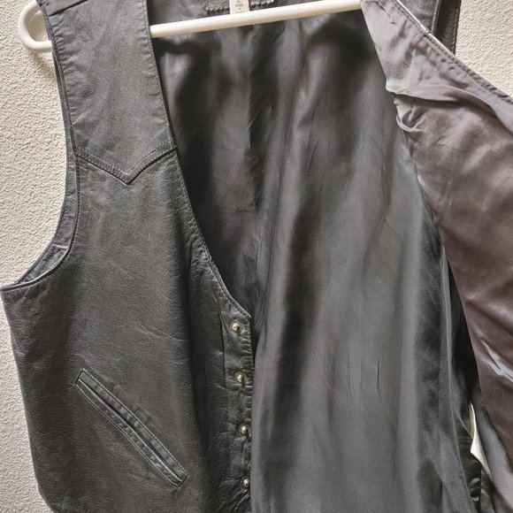 WESTERRN FRONTIER LEATHER VEST XL - Picture 3 of 9